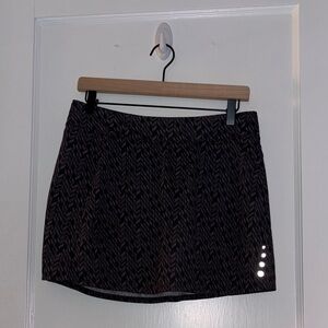 L. L. Bean Black Geometric Pattern Skort